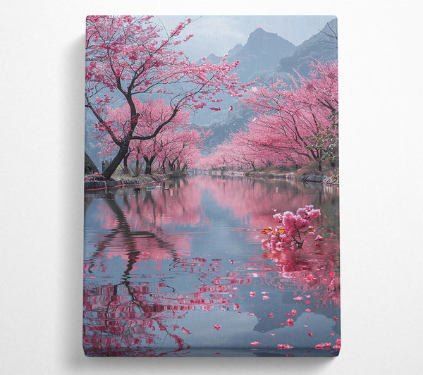  A Canvas Print of Pink Reflection On Water Canvas Print