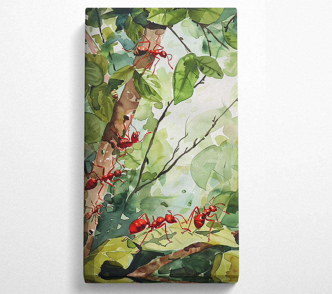  A Canvas Print of Red Ants In The Green Canvas Wall Art