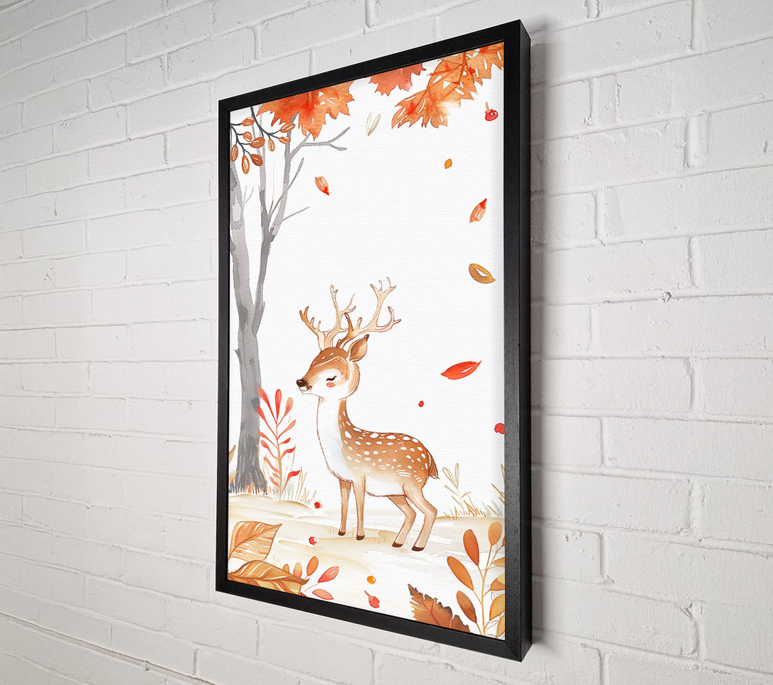  A Canvas Print of Orange Autumn Fawn Canvas Art