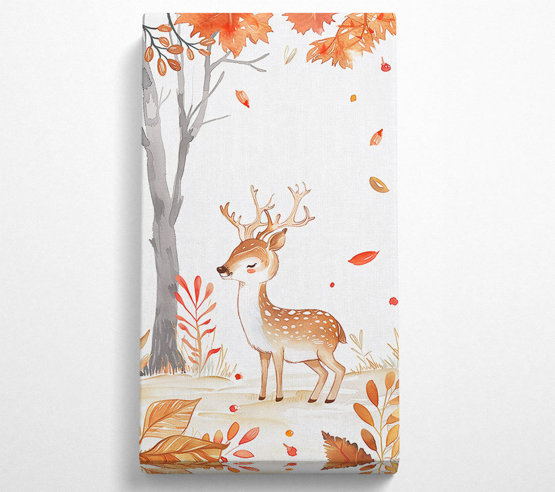  A Canvas Print of Orange Autumn Fawn Canvas Art