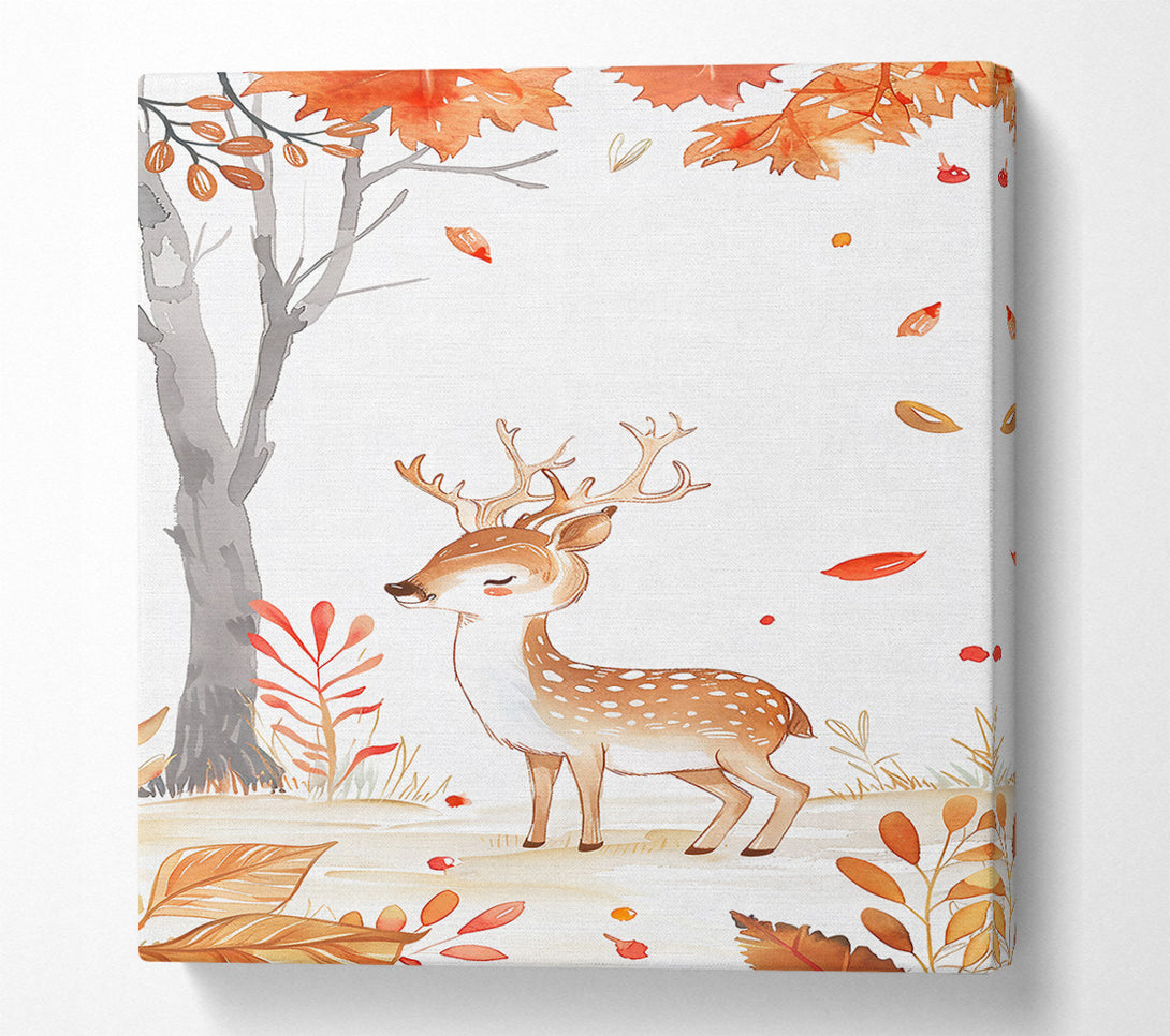  A Canvas Print of Orange Autumn Fawn Canvas Art