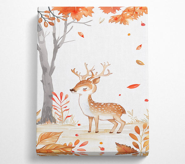  A Canvas Print of Orange Autumn Fawn Canvas Art