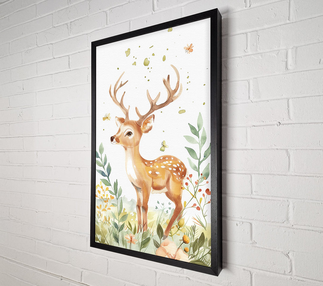  A Canvas Print of Golden Fawn Meadow Canvas Wall Art