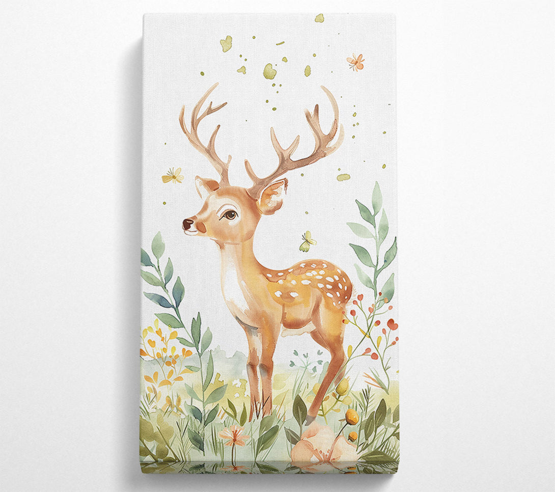  A Canvas Print of Golden Fawn Meadow Canvas Wall Art