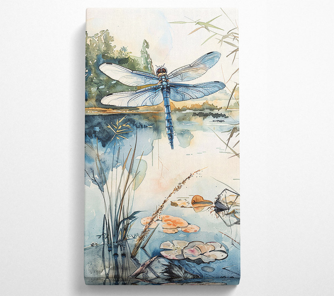  A Canvas Print of Azure Dragonfly Pond Canvas Wall Art