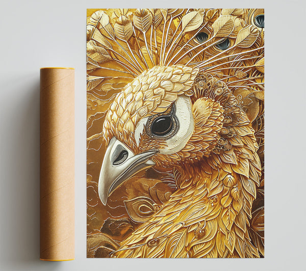 Golden Peacock Poster