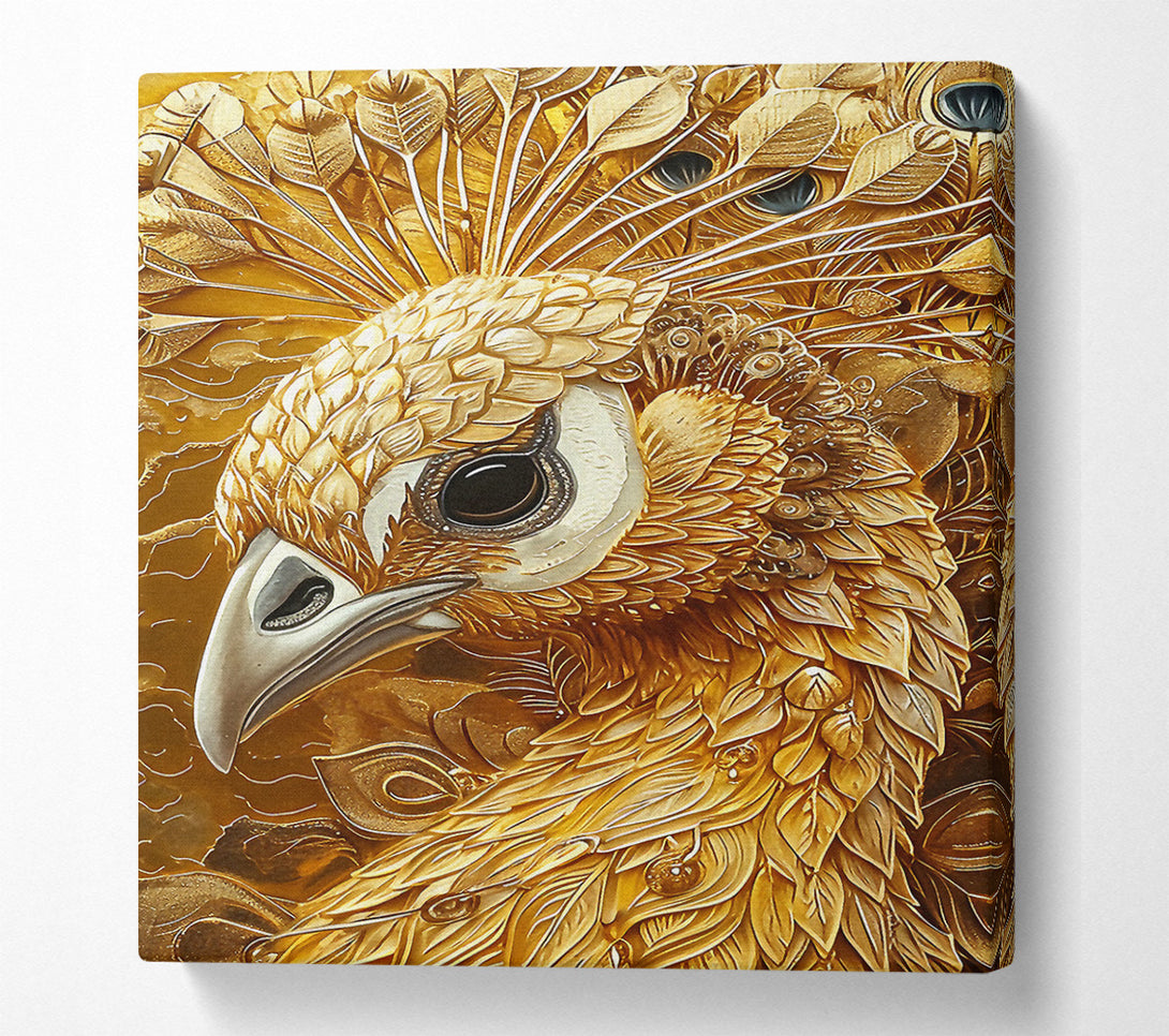  A Canvas Print of Golden Peacock Canvas Art