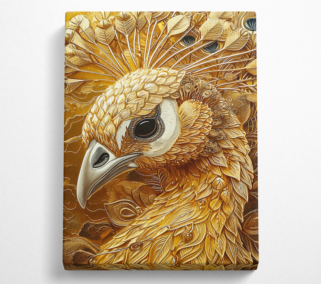  A Canvas Print of Golden Peacock Canvas Art