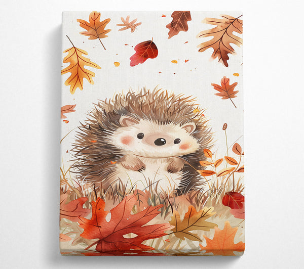  A Canvas Print of Autumn Red Hedgehog Canvas Art