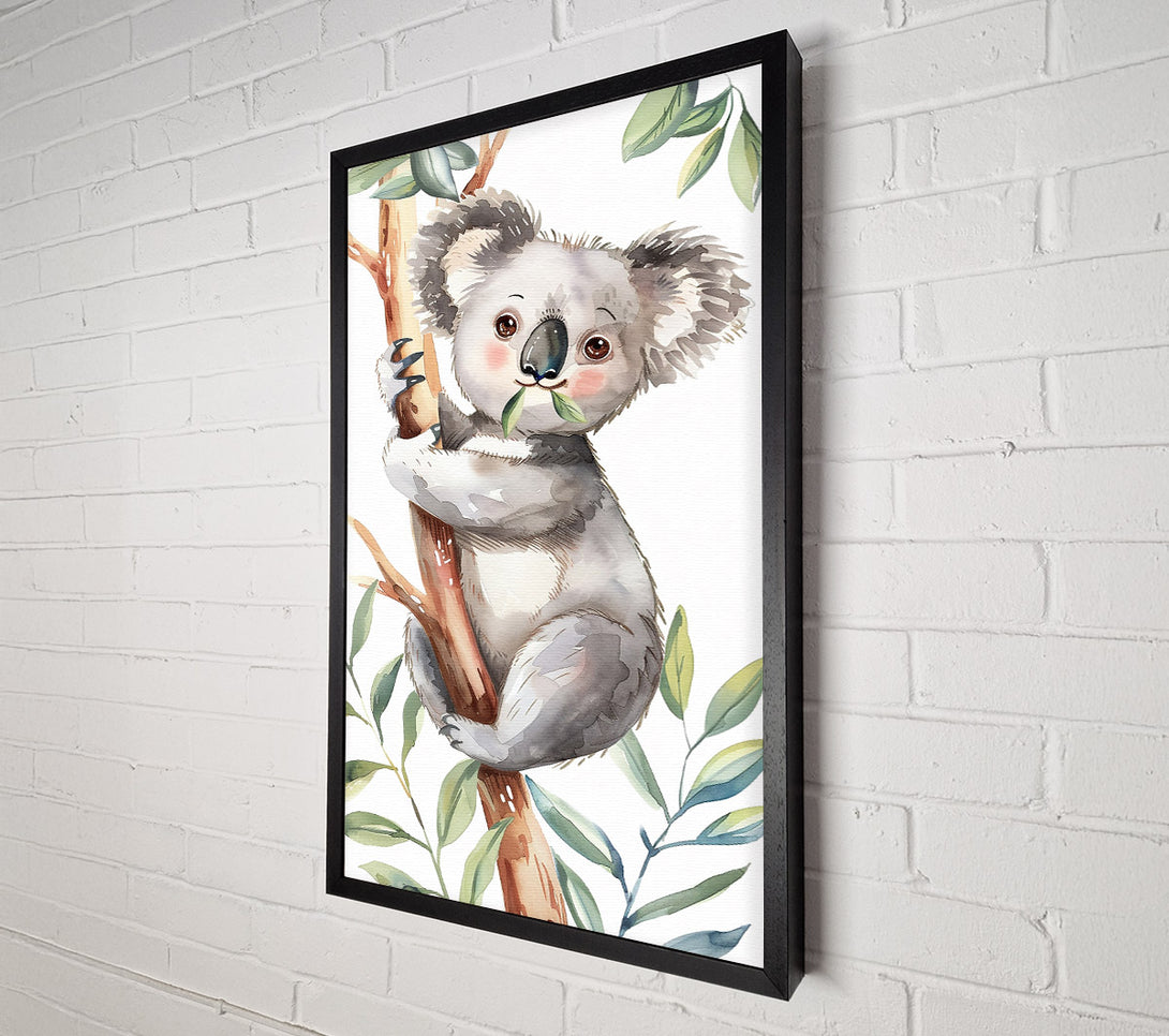  A Canvas Print of Grey Koala In Greens Canvas Print