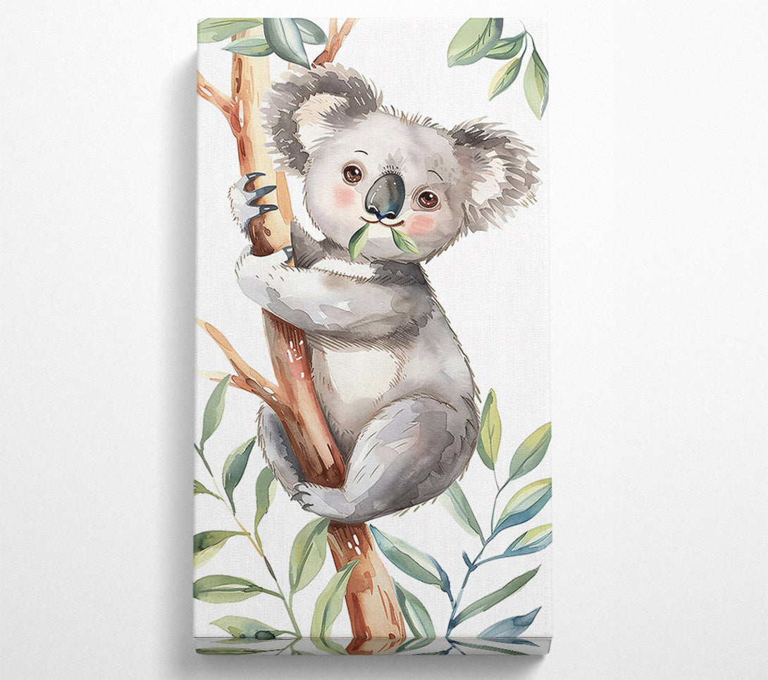  A Canvas Print of Grey Koala In Greens Canvas Print