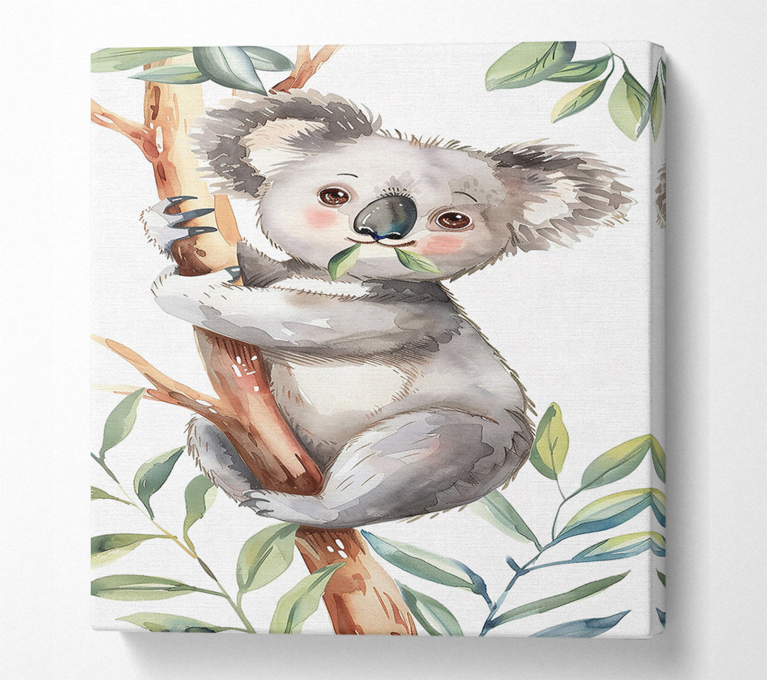  A Canvas Print of Grey Koala In Greens Canvas Print