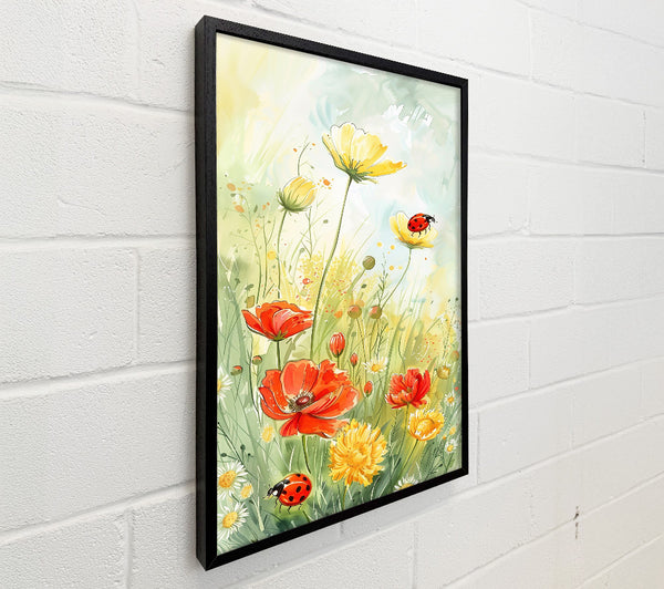Red Blooms In Yellow Light