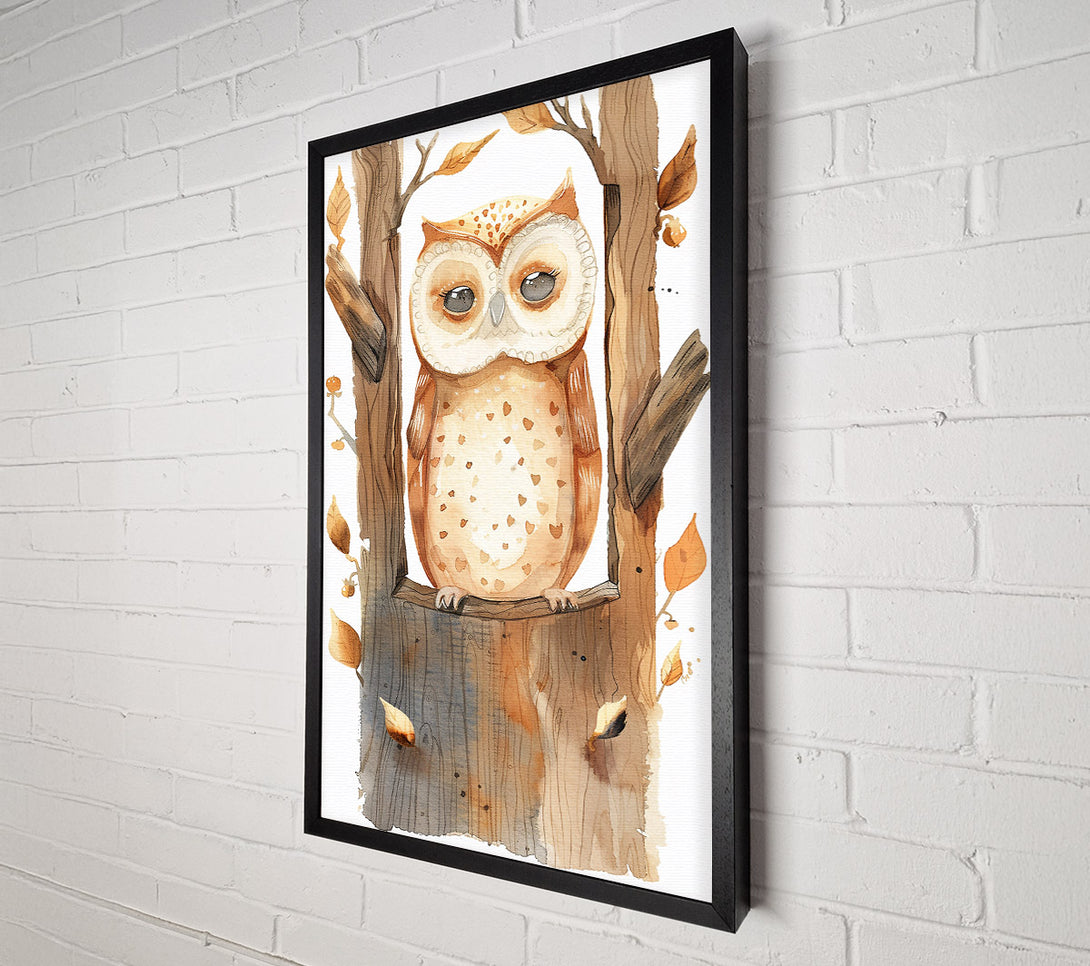  A Canvas Print of Golden Owl'S Resting Place Canvas Wall Art