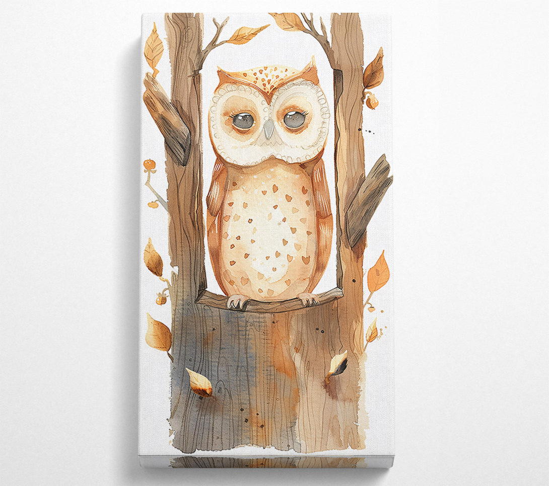  A Canvas Print of Golden Owl'S Resting Place Canvas Wall Art