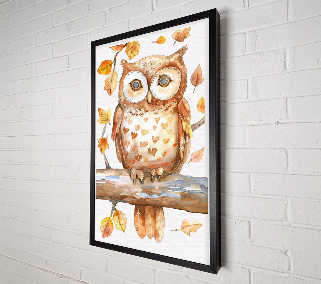  A Canvas Print of Autumn Owl In Brown Canvas Art