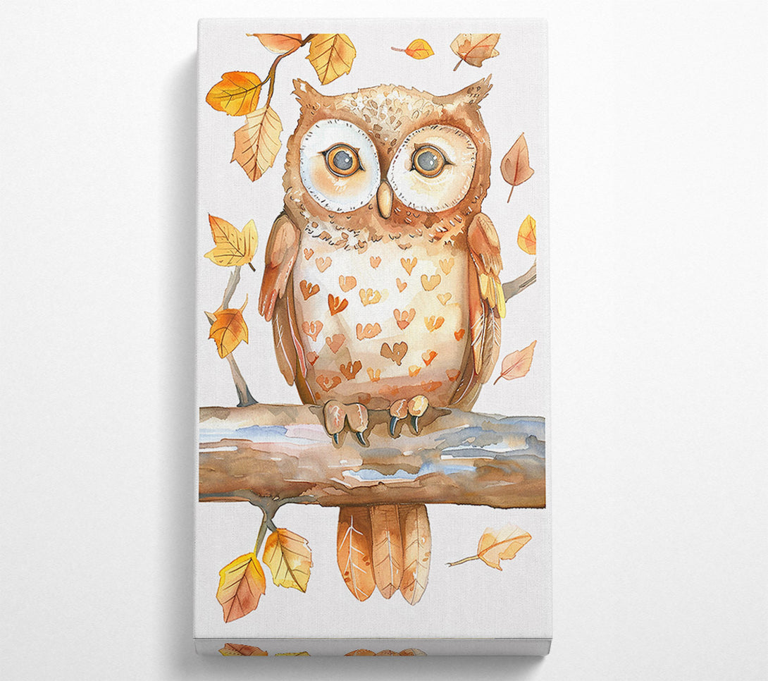  A Canvas Print of Autumn Owl In Brown Canvas Art