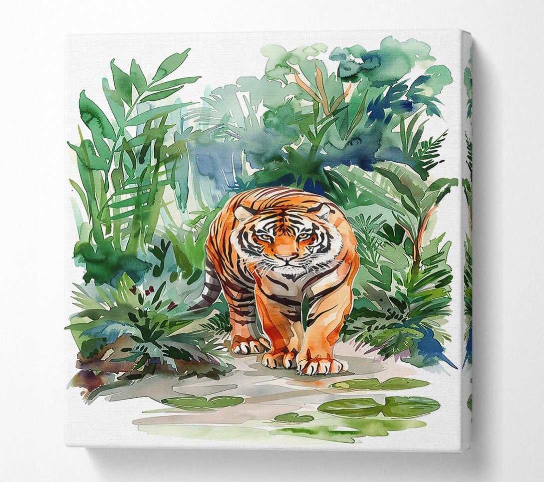 A Canvas Print of Orange Tiger Ambush Canvas Wall Art