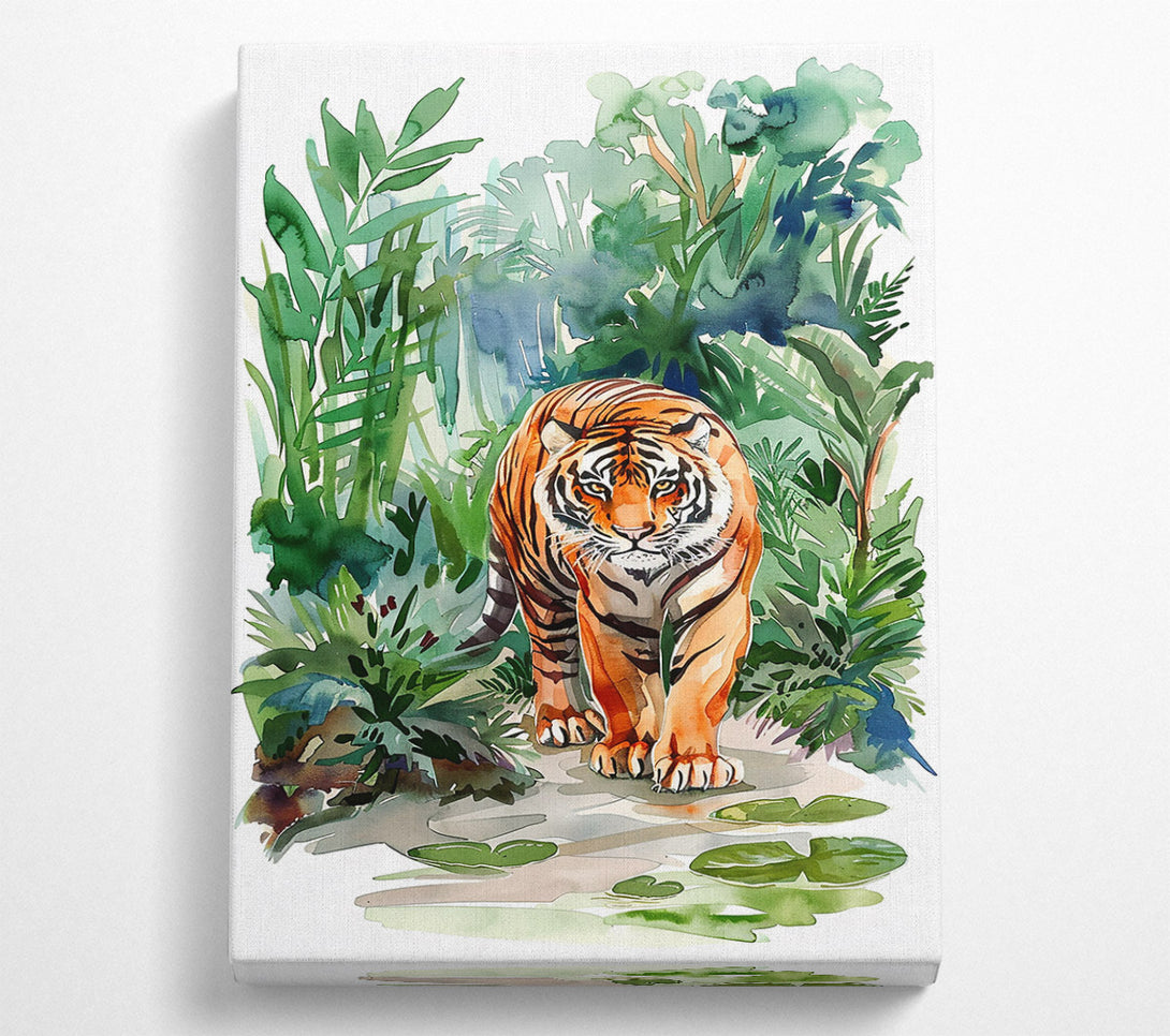  A Canvas Print of Orange Tiger Ambush Canvas Wall Art