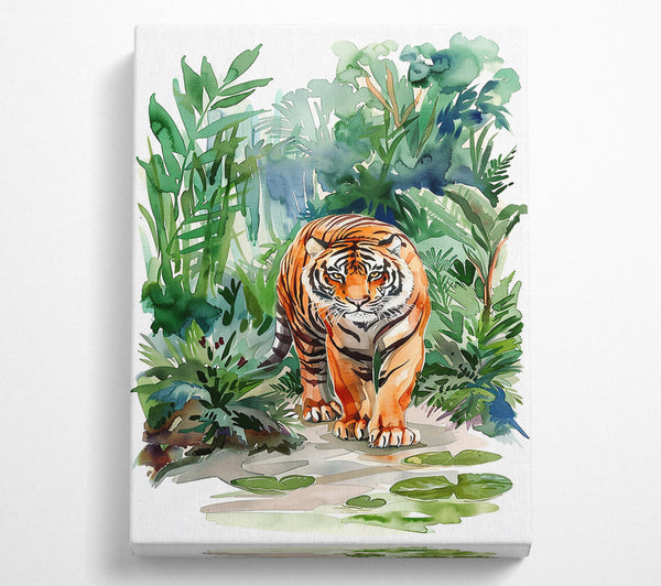  A Canvas Print of Orange Tiger Ambush Canvas Wall Art