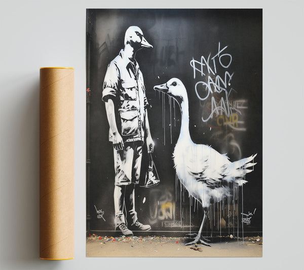 Goose Man Graffiti Print