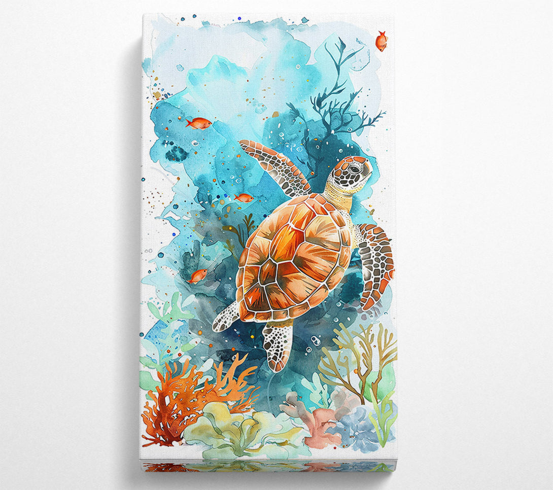  A Canvas Print of Aquamarine Turtle Dream Canvas Wall Art