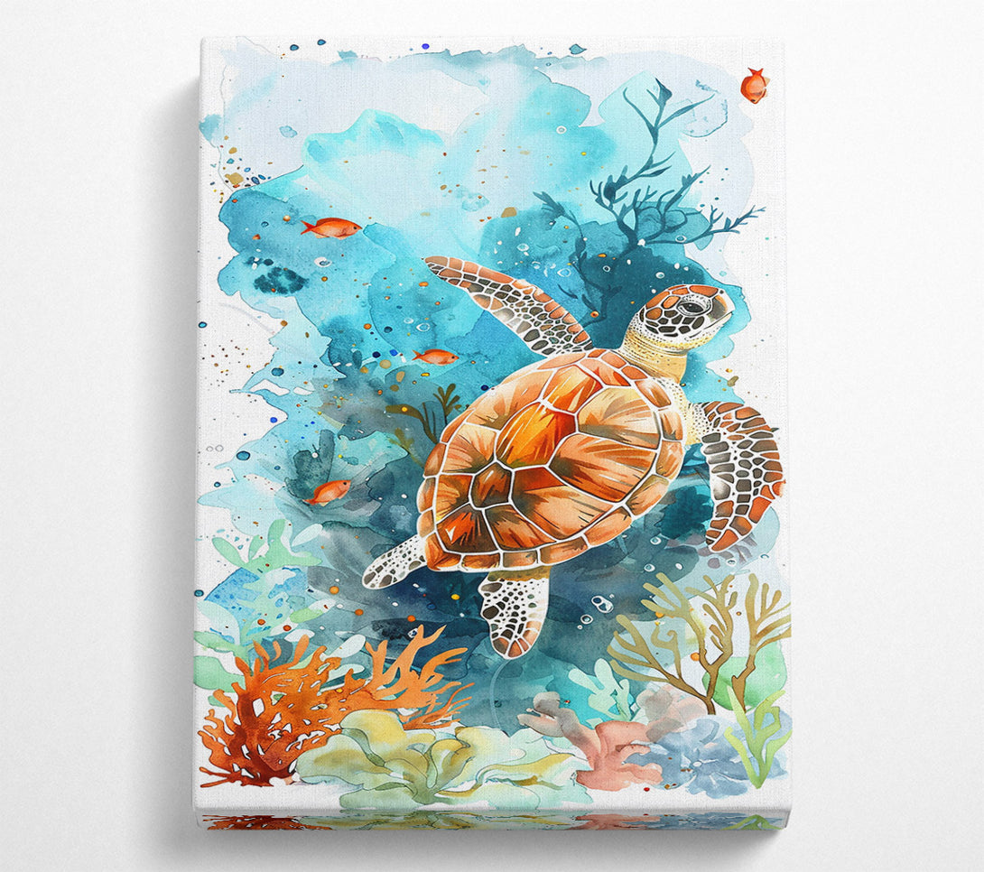  A Canvas Print of Aquamarine Turtle Dream Canvas Wall Art