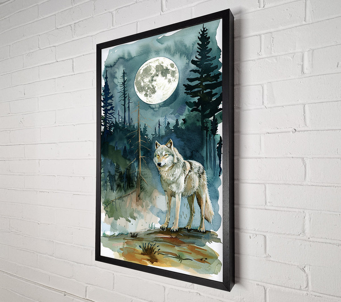  A Canvas Print of Blue Moon Wolf Canvas Print