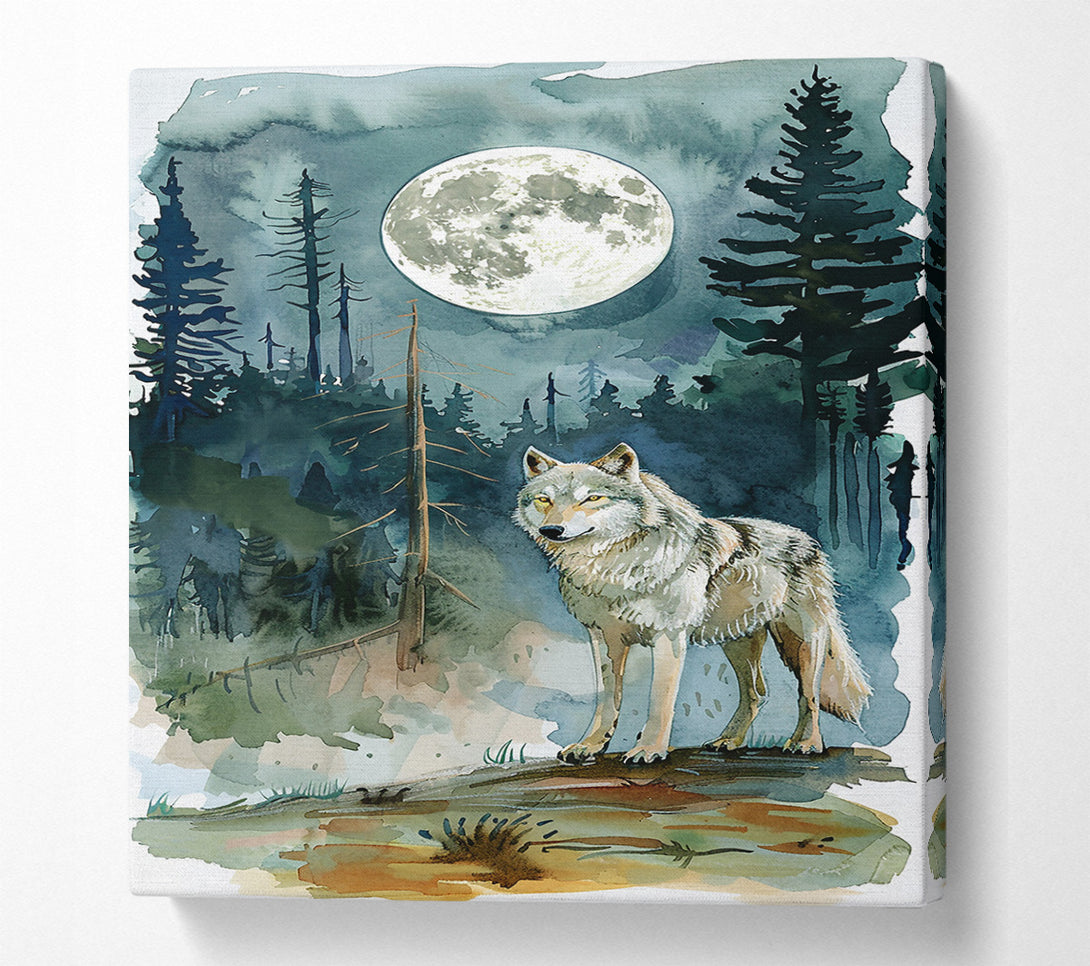  A Canvas Print of Blue Moon Wolf Canvas Print