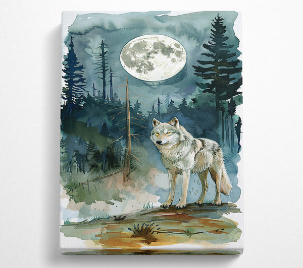  A Canvas Print of Blue Moon Wolf Canvas Print