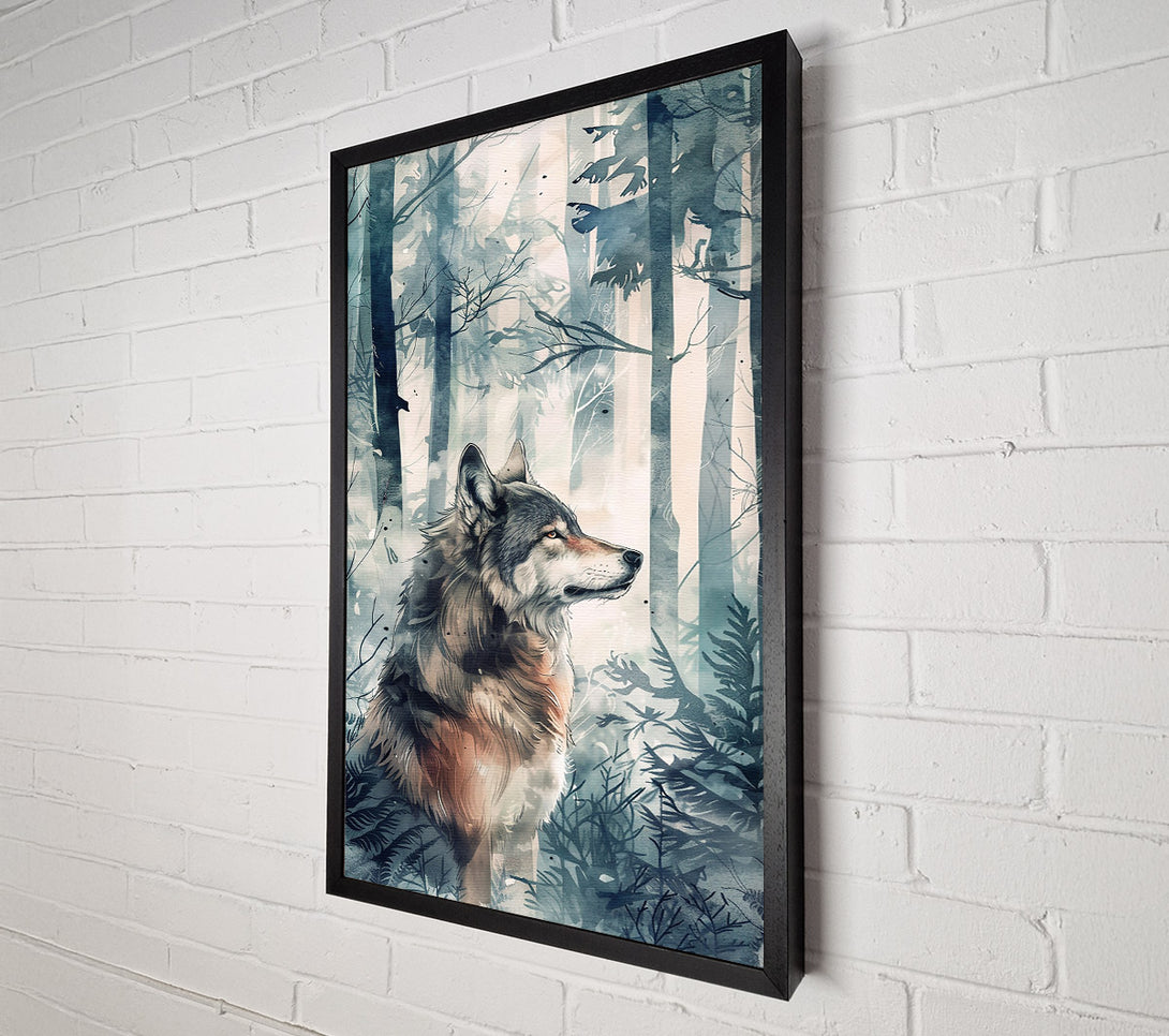  A Canvas Print of Blue Forest Wolf Canvas Wall Art