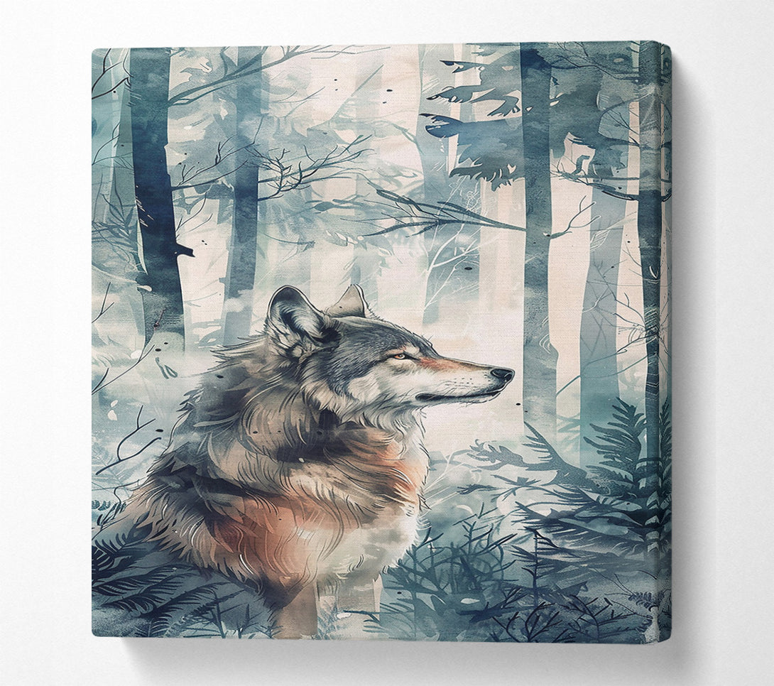  A Canvas Print of Blue Forest Wolf Canvas Wall Art