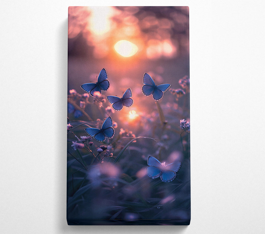  A Canvas Print of Blue Butterflies At Dusk Canvas Wall Art