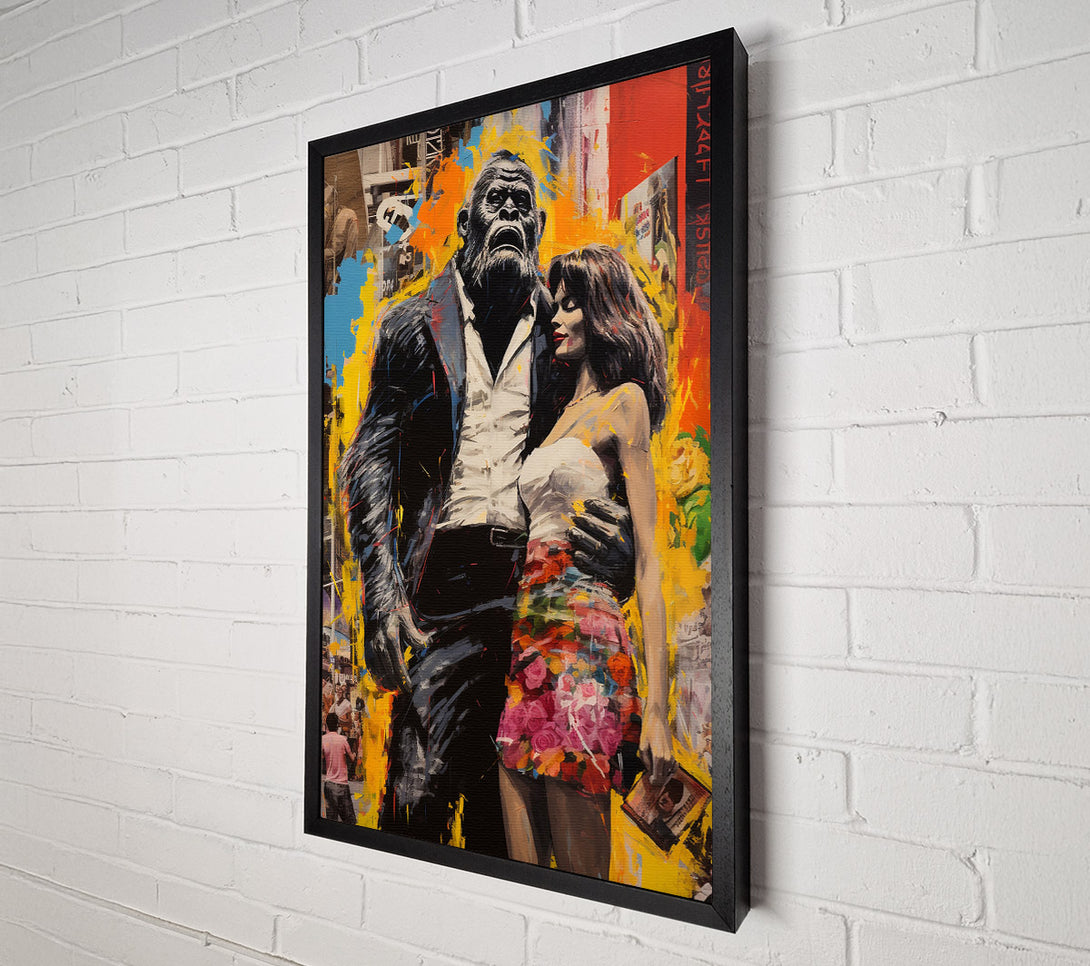  A Canvas Print of Gorilla In A Suit With Lady Canvas Art
