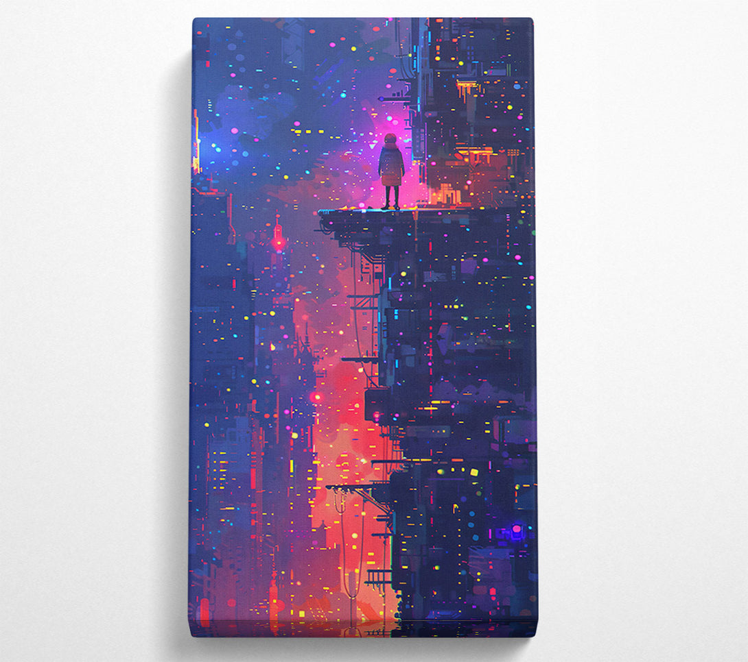  A Canvas Print of Neon City Dreamscape Canvas Art