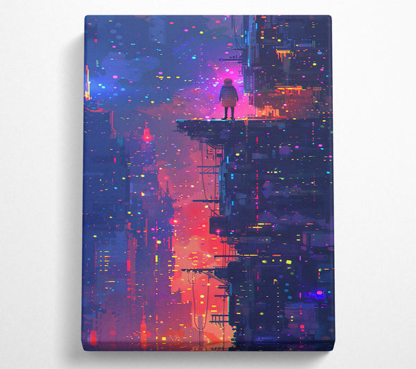  A Canvas Print of Neon City Dreamscape Canvas Art