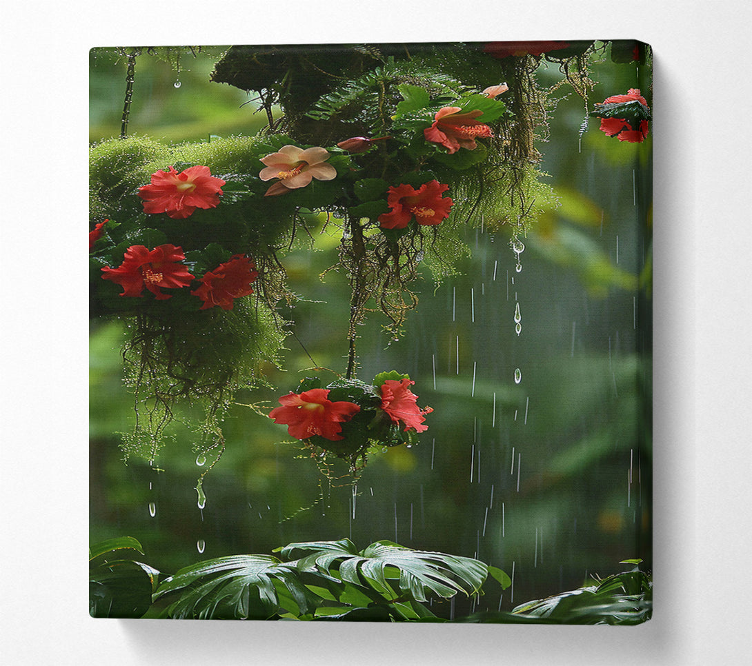  A Canvas Print of Crimson Rain Shower Canvas Wall Art