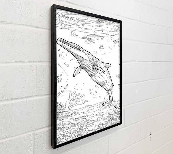 Blue Whale Beneath Waves