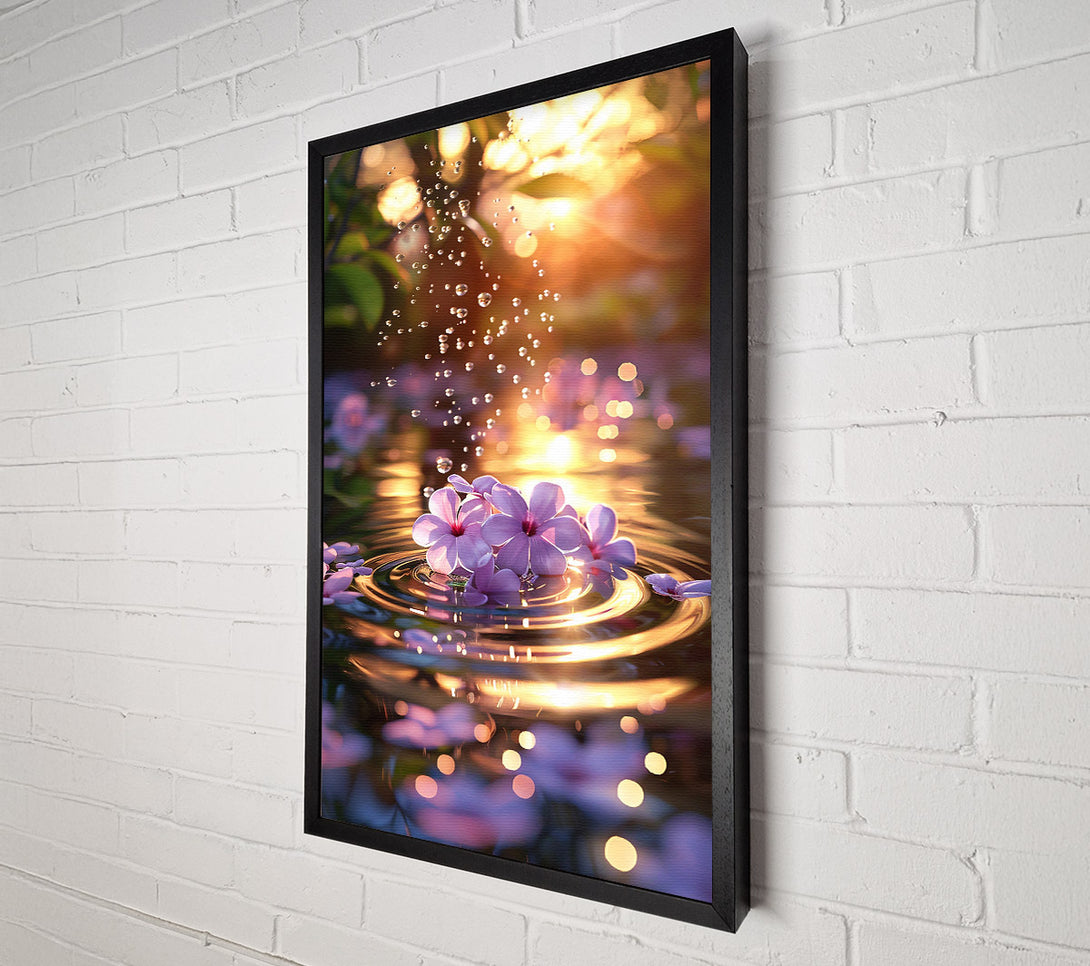  A Canvas Print of Golden Petal Reflection Canvas Art