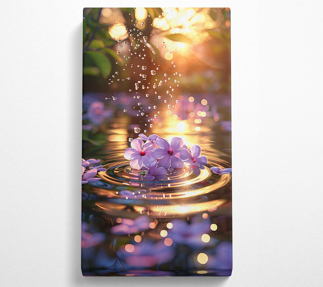  A Canvas Print of Golden Petal Reflection Canvas Art