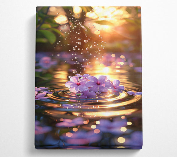  A Canvas Print of Golden Petal Reflection Canvas Art