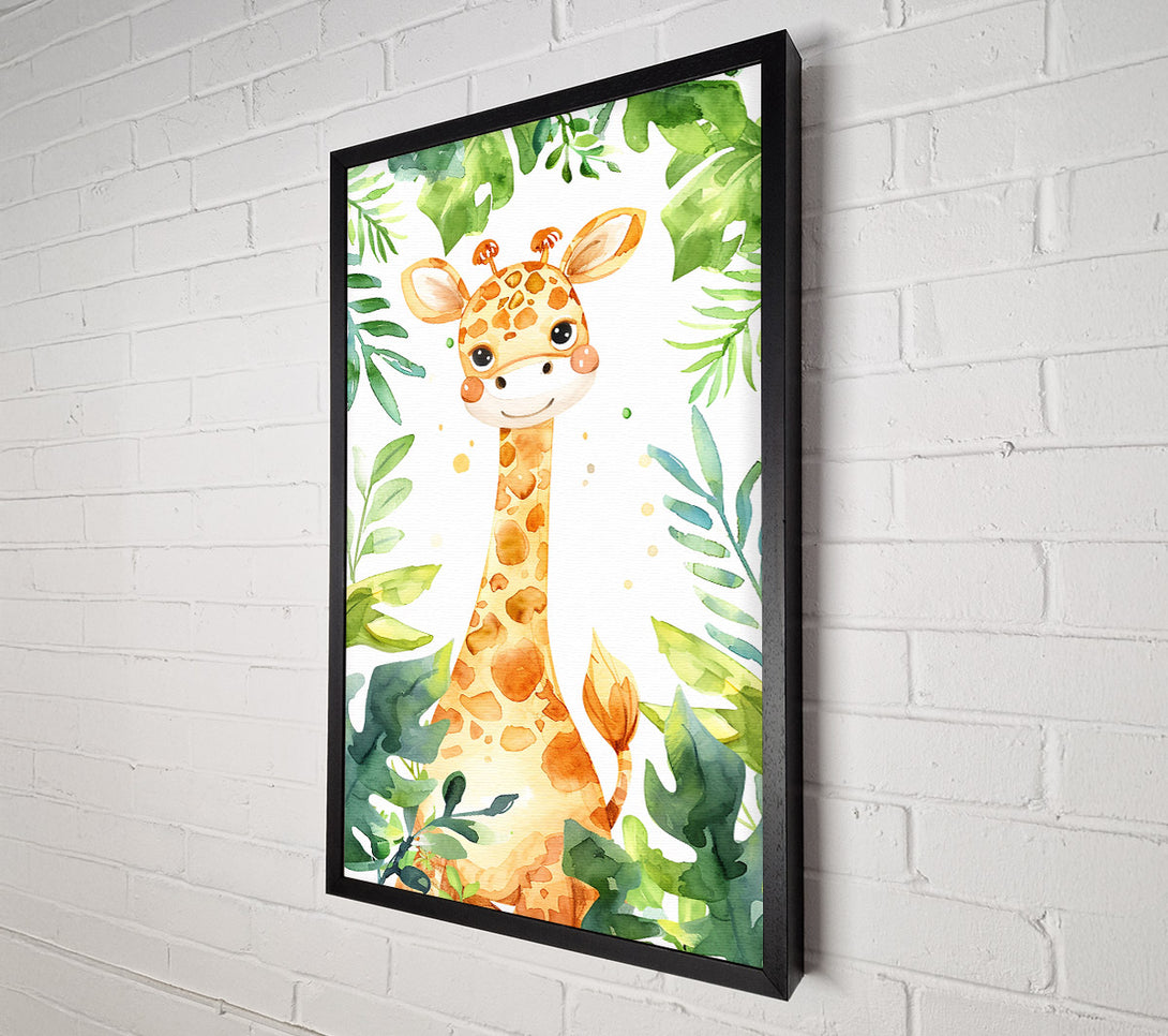  A Canvas Print of Golden Giraffe Leaves Canvas Wall Art