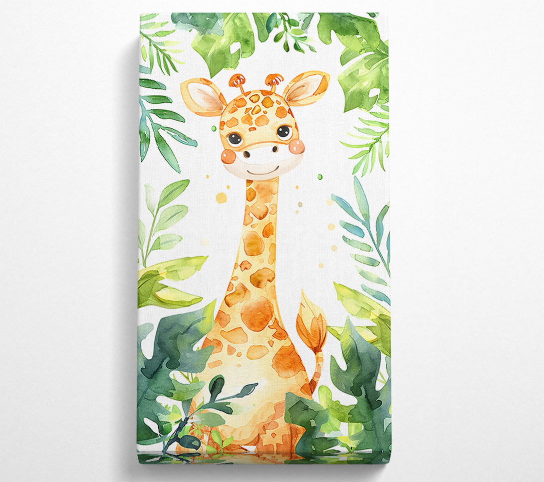  A Canvas Print of Golden Giraffe Leaves Canvas Wall Art