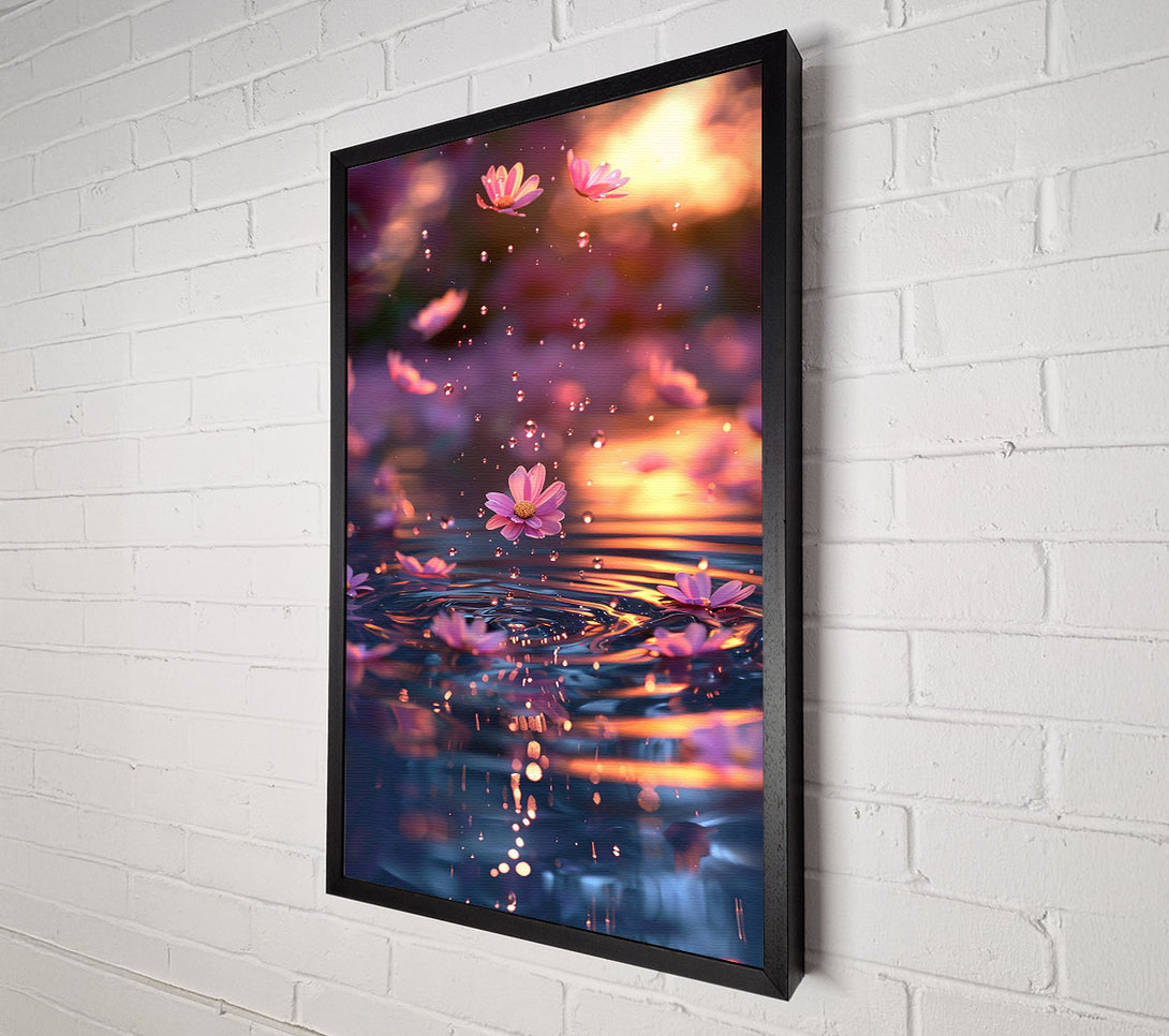  A Canvas Print of Pink Petal Reflections Canvas Print