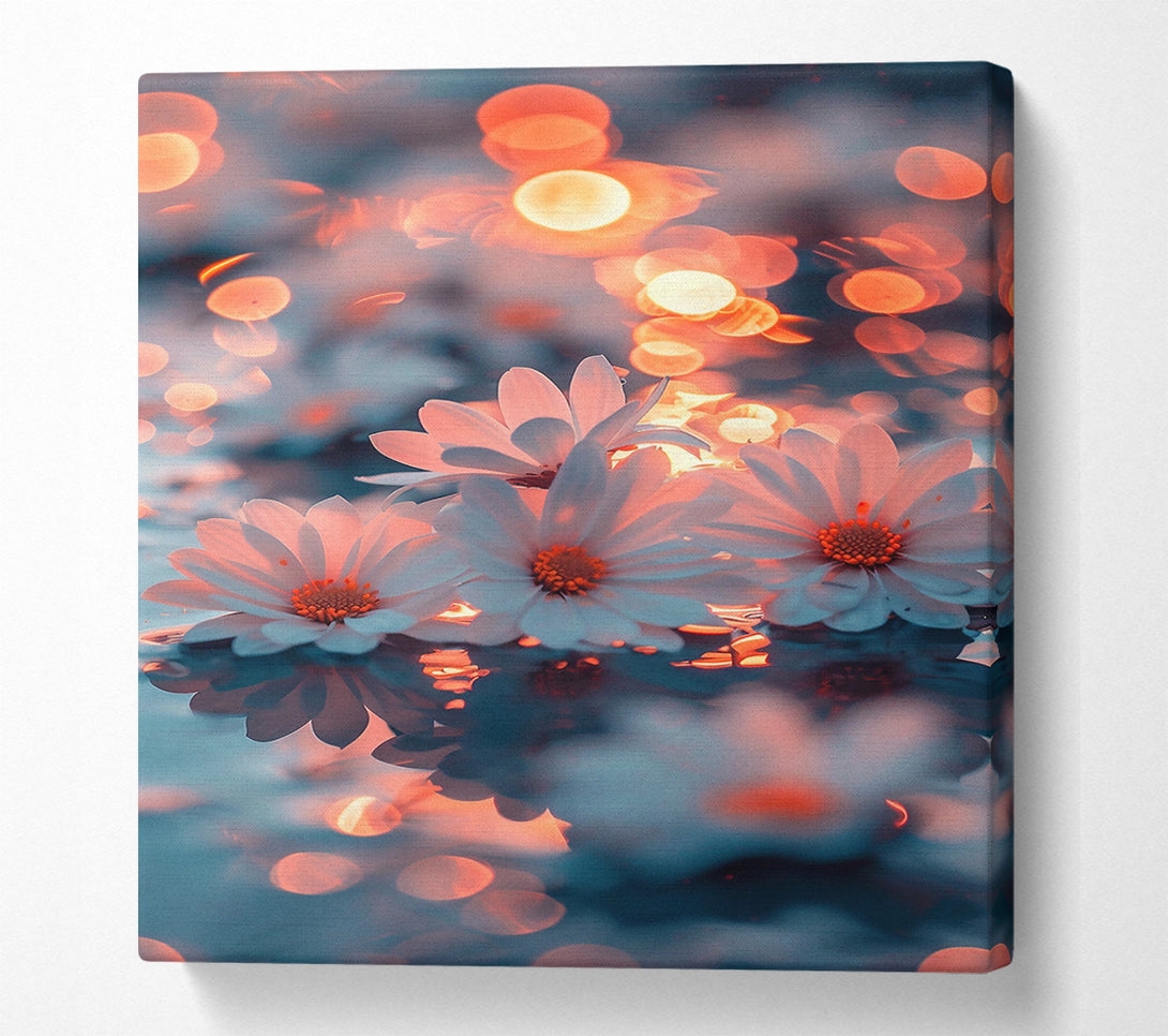  A Canvas Print of Orange Bloom Reflection Canvas Print