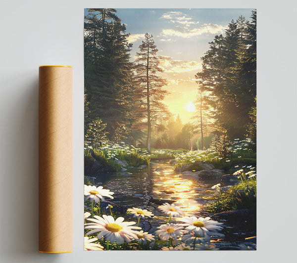Golden River Stream Giclee Print