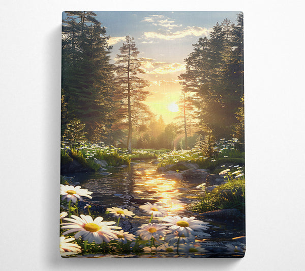  A Canvas Print of Golden River Stream Canvas Print
