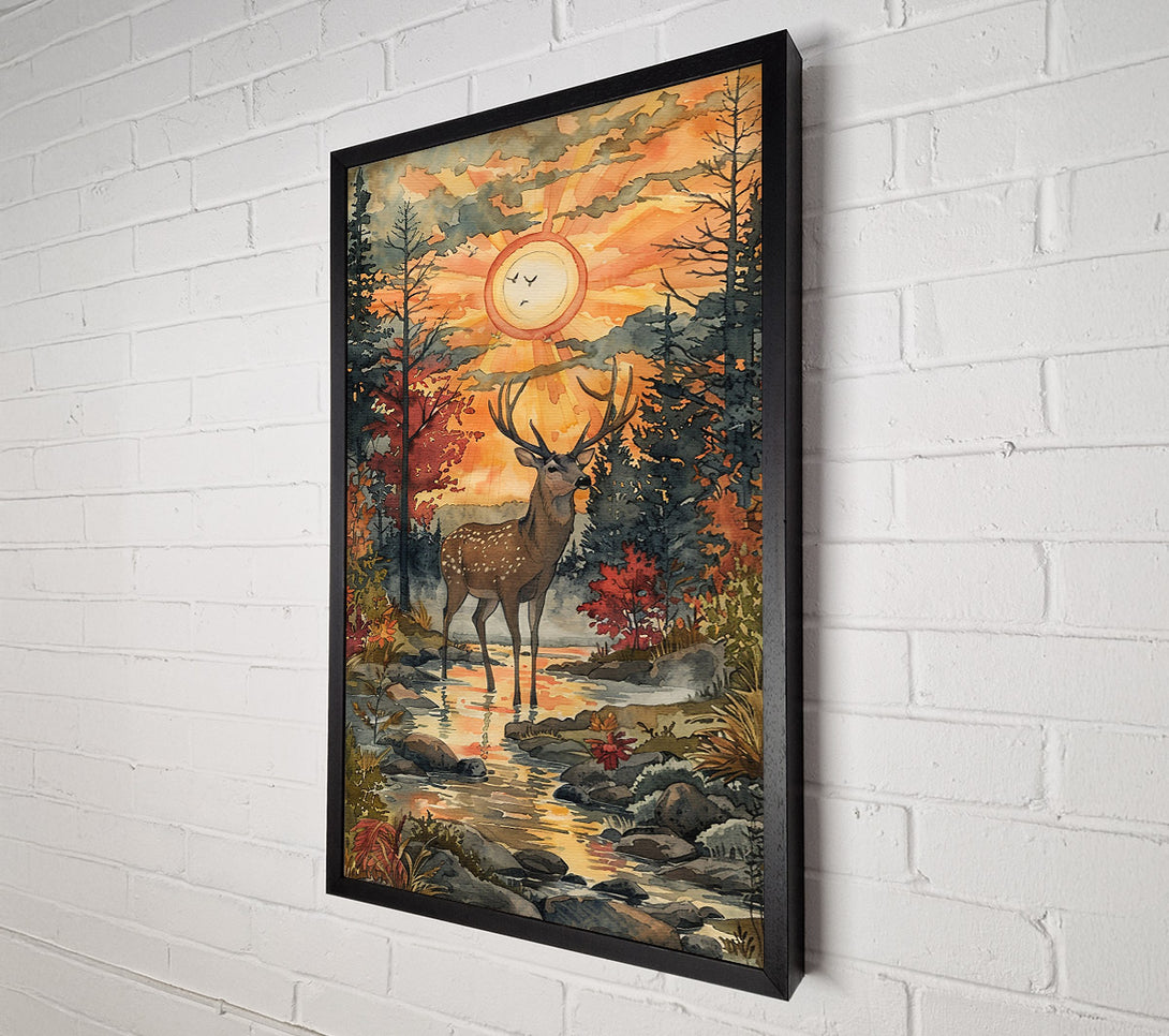  A Canvas Print of Golden Forest Buck Canvas Art