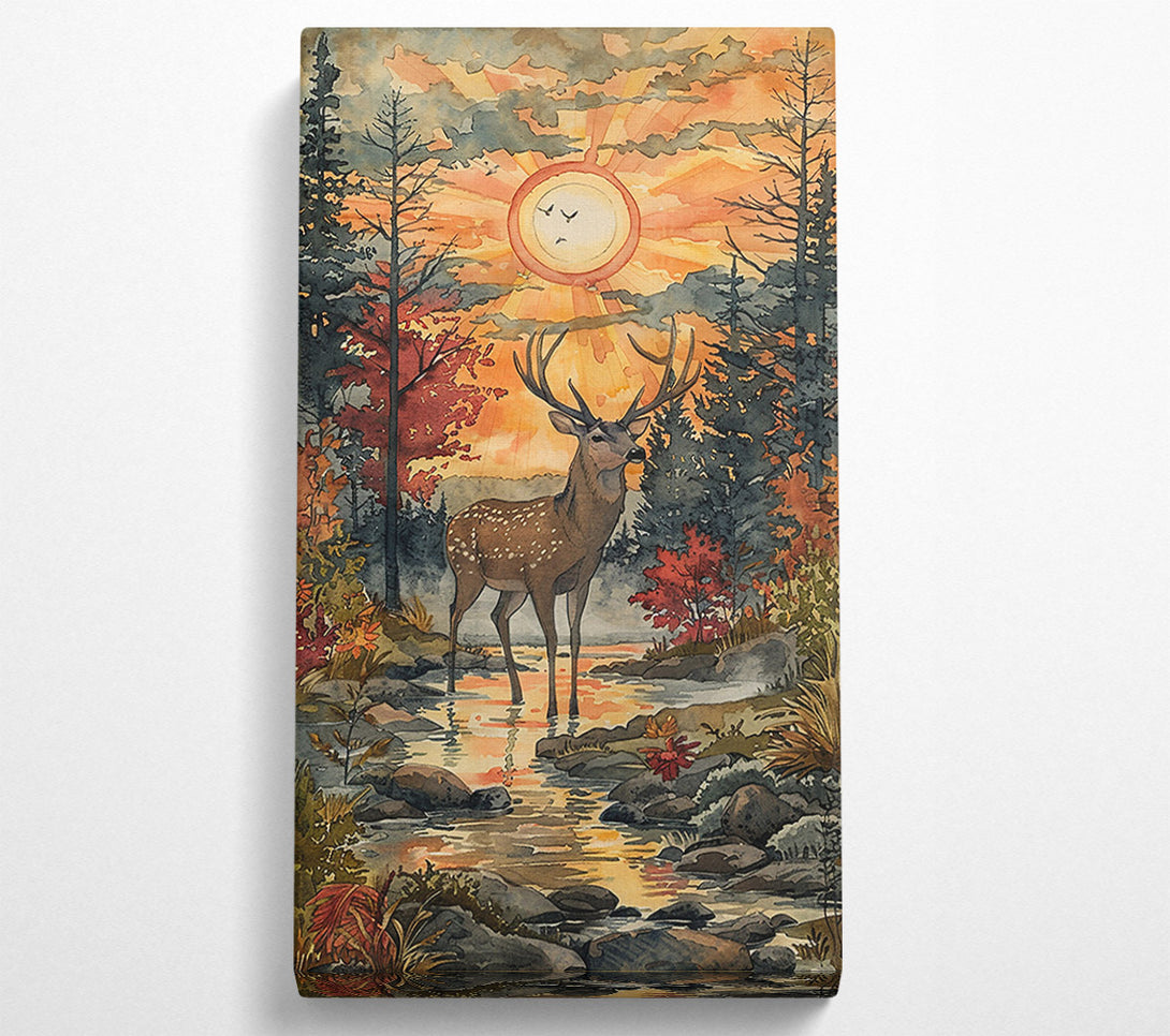  A Canvas Print of Golden Forest Buck Canvas Art