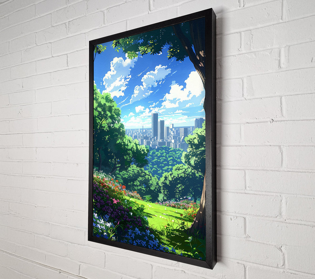  A Canvas Print of Green Cityscape Dreamscape Canvas Wall Art